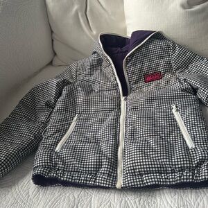 Black & White bomber jacket with hood NEW!!